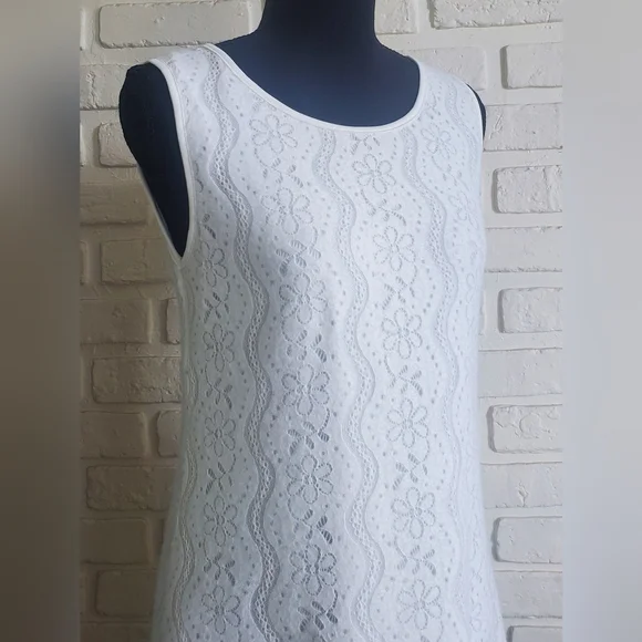 NWT Papa Vancouver White Lace Dress Asymmetrical A-line Sleeveless Summer Medium - Picture 6 of 13
